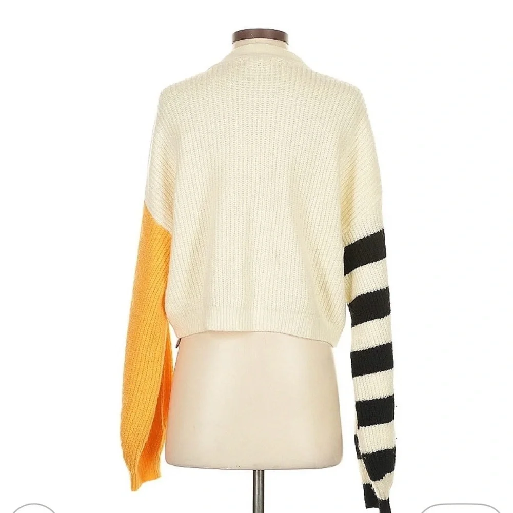 Truly Madly Deeply Cream and Orange Button-Up Cardigan